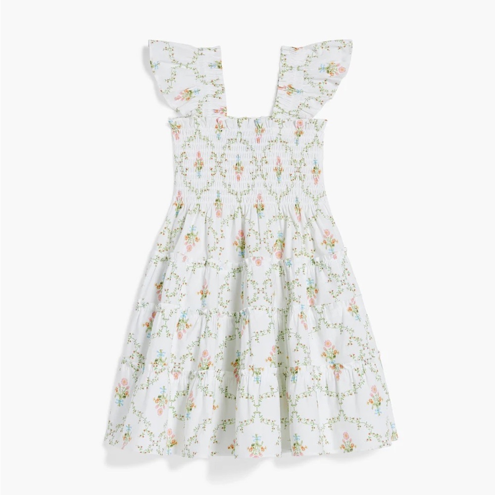 Hill House Baby Ellie Nap Dress - Pastel Trellis 6-12M